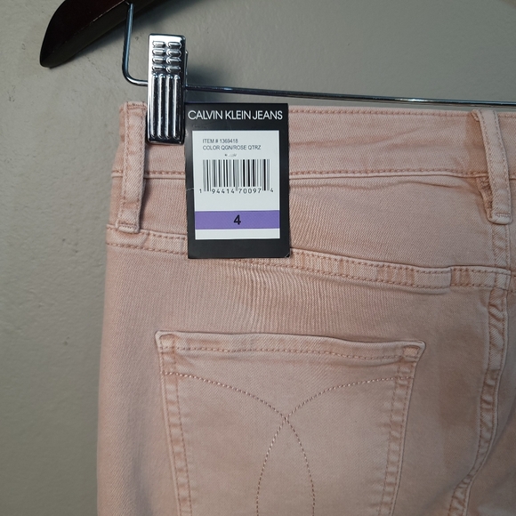 Calvin Klein Jeans NWT Rose Pink Cotton Blend High Rise Skinny Jeans - SIZE 4 - Picture 7 of 11